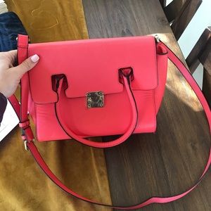Trendy Red Faux Leather Purse